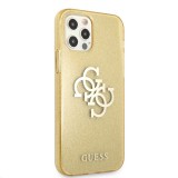 Zadní kryt Guess TPU Big 4G Full Glitter GUHCP12LPCUGL4GGO pro Apple iPhone 12 Pro Max, zlatá