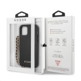 Zadní kryt Guess PU Saffiano Gold Chain GUHCP12LSASGBK pro Apple iPhone 12 Pro Max, černá