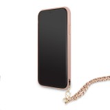 Zadní kryt Guess PU Saffiano Gold Chain GUHCN61SASGPI pro Apple iPhone 11, růžová