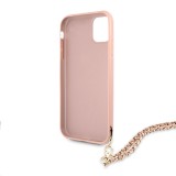 Zadní kryt Guess PU Saffiano Gold Chain GUHCN61SASGPI pro Apple iPhone 11, růžová
