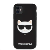 Silikonový kryt Karl Lagerfeld Choupette Head KLHCN61SLCHBK pro Apple iPhone 11, černá