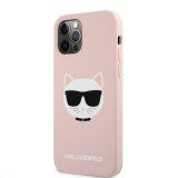 Silikonový kryt Karl Lagerfeld Choupette Head KLHCP12LSLCHLP pro Apple iPhone 12 Pro Max, růžová