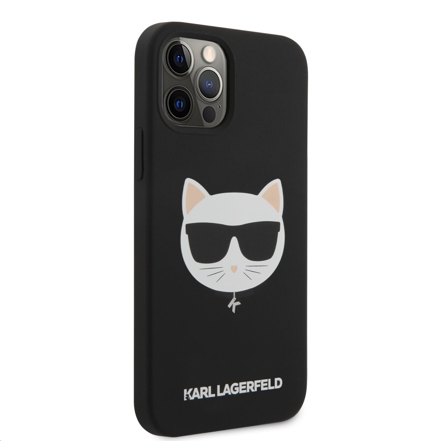 Silikonový kryt Karl Lagerfeld Choupette Head KLHCP12LSLCHBK pro Apple iPhone 12 Pro Max, černá