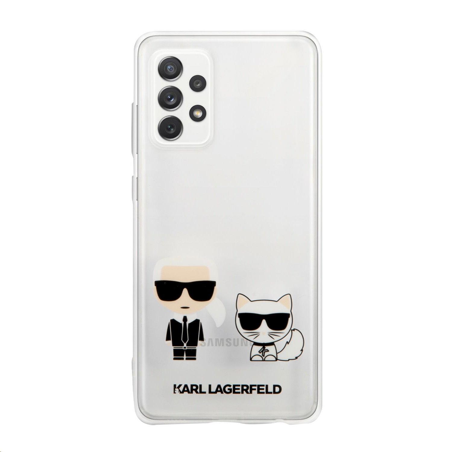 Zadní kryt Karl Lagerfeld PC/TPU Karl & Choupette KLHCA52CKTR pro Samsung Galaxy A52, transparent