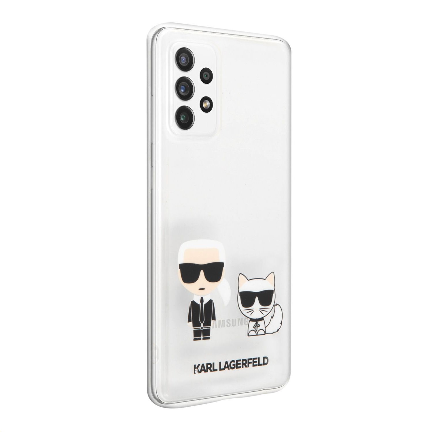 Zadní kryt Karl Lagerfeld PC/TPU Karl & Choupette KLHCA52CKTR pro Samsung Galaxy A52, transparent