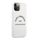 Silikonový kryt Karl Lagerfeld Rue St Guillaume KLHCP12MSLSGWH pro Apple iPhone 12/12 Pro, bílá