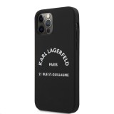 Silikonový kryt Karl Lagerfeld Rue St Guillaume KLHCP12MSLSGRBK pro Apple iPhone 12/12 Pro, černá