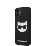 Silikonový kryt Karl LagerfeldChoupette Head KLHCP12SSLCHBK pro Apple iPhone 12 mini, černá