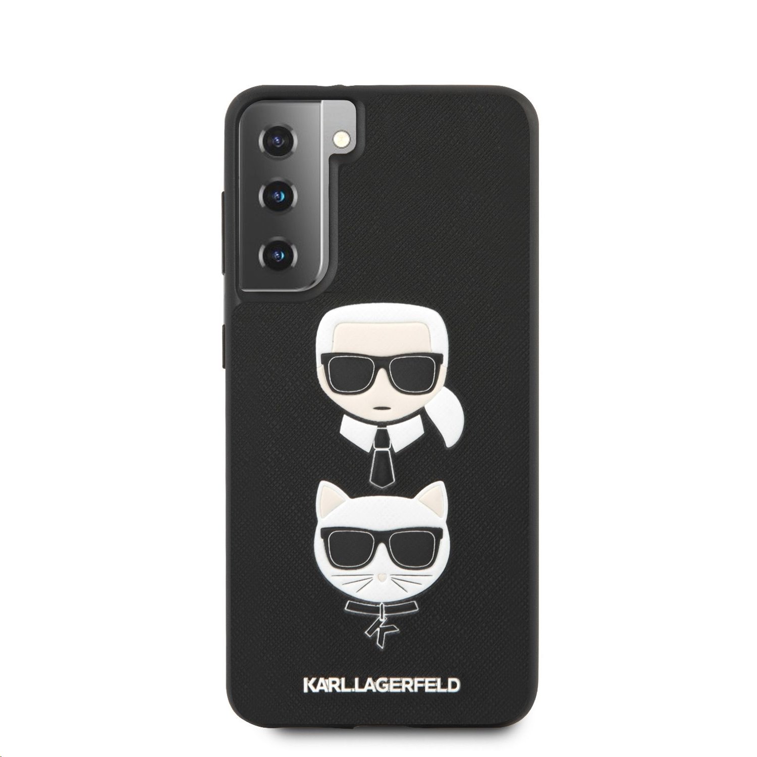 Karl Lagerfeld Saffiano K&C Heads kryt pro Samsung Galaxy S21, černá