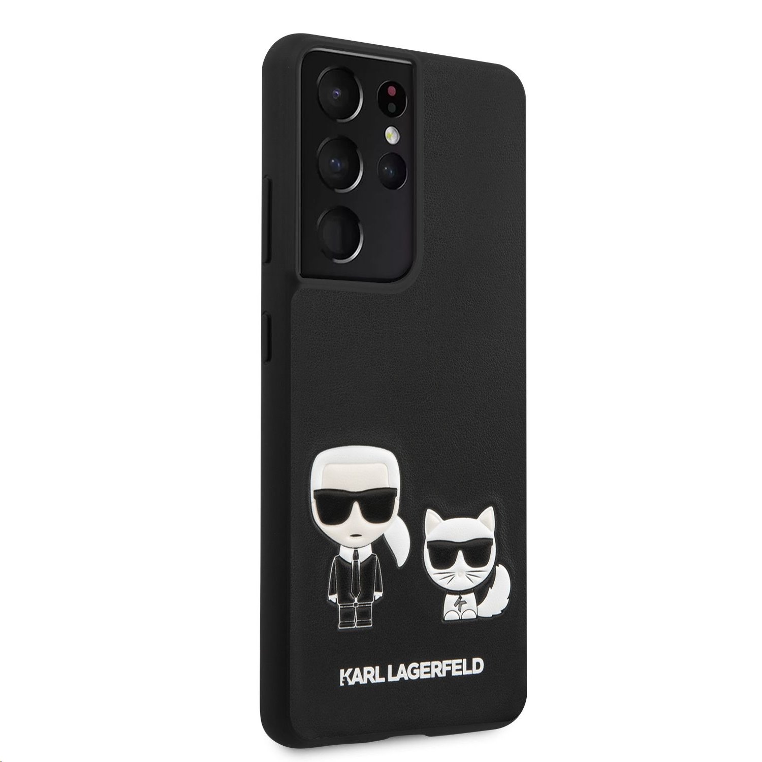 Zadní kryt Karl Lagerfeld PU Karl & Choupette KLHCS21LPCUSKCBK pro Samsung Galaxy S21 Ultra, černá