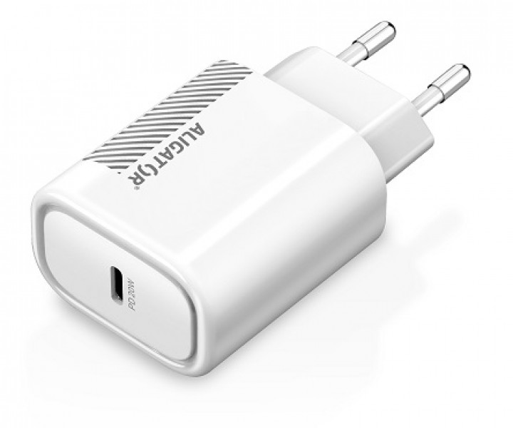 Múdra sieťová nabíjačka ALIGATOR Power Delivery 20W, USB-C kábel pre iPhone / iPad