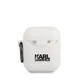 Karl Lagerfeld Choupette Head silikonový kryt KLACA2SILCHWH pro Airpods 1/2, bílá