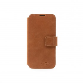 Kožené puzdro typu kniha FIXED ProFit pre Apple iPhone 12/12 Pro, hnedá