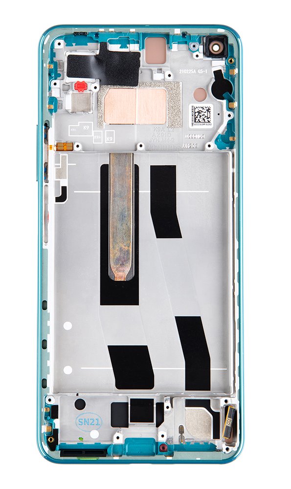 LCD + dotyk + predný kryt pre Xiaomi Mi 11 Lite 5G, green (Service Pack)