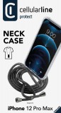Cellularline Neck-Case zadní kryt čirý pro Apple iPhone 12 Pro Max, s černou šňůrkou