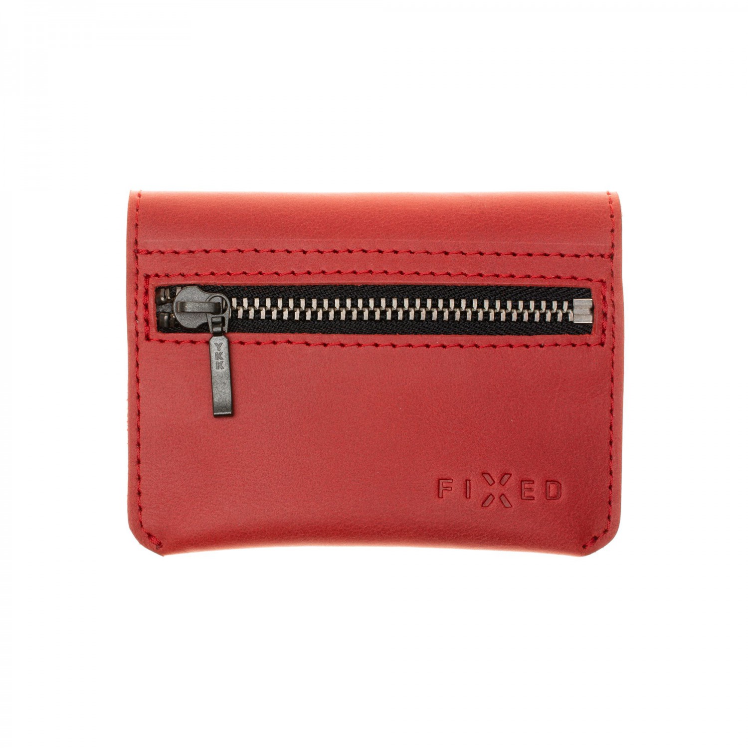 Kožená peňaženka FIXED Smile Tripple sa smart trackerom FIXED Smile Pro, červená