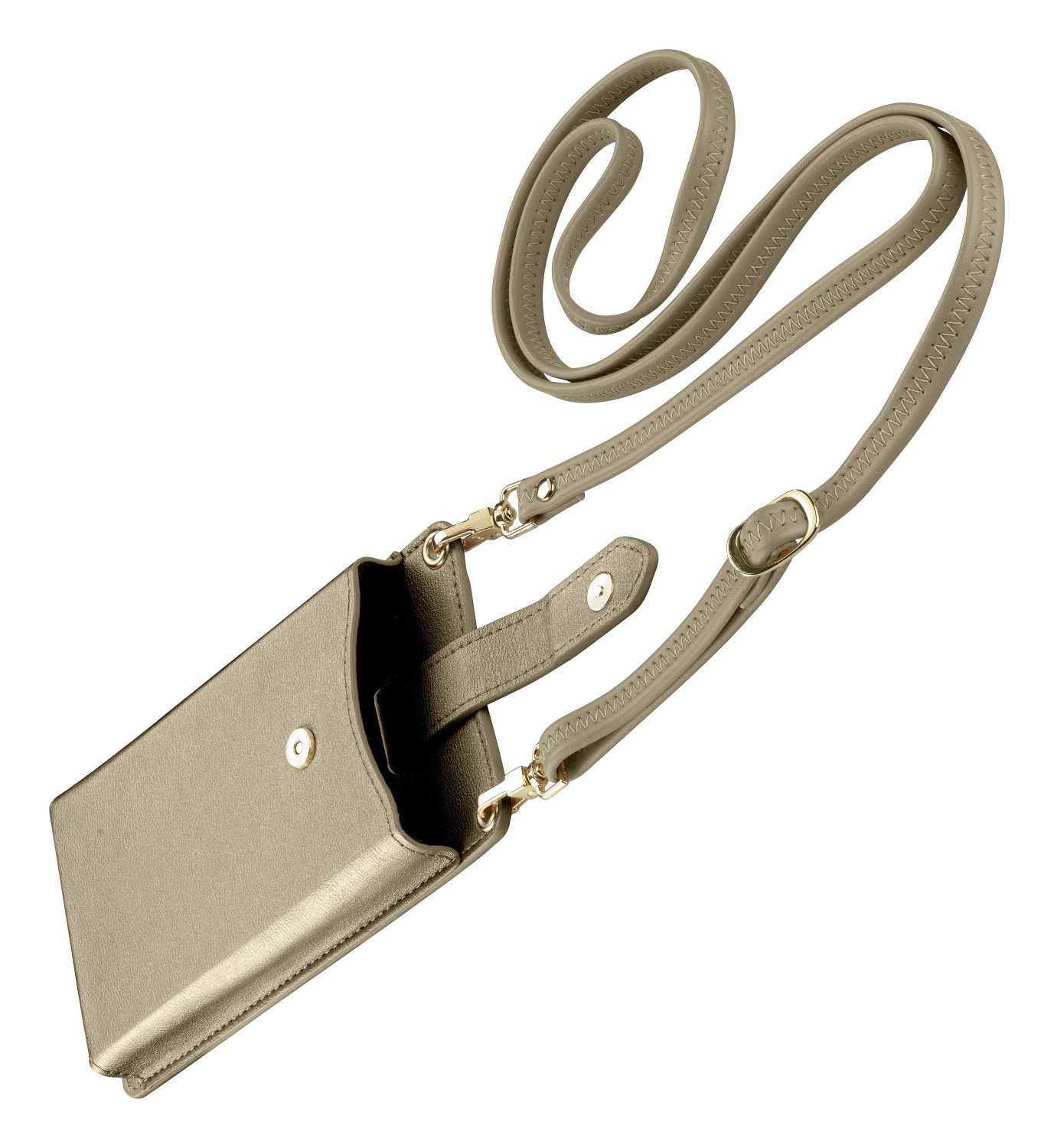 Pouzdro na krk Cellularline Mini Bag pro mobilní telefony, bronzová