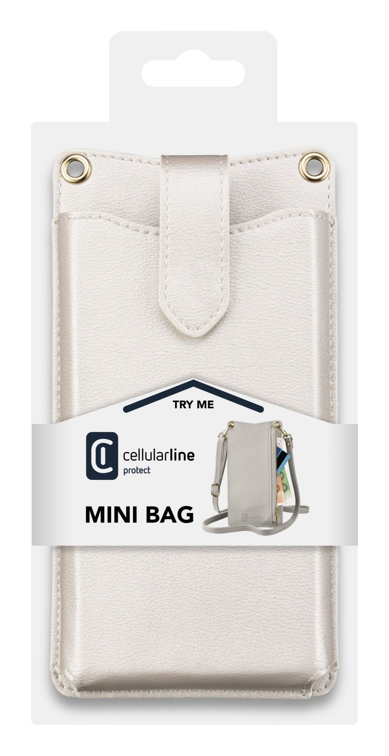 Pouzdro na krk Cellularline Mini Bag pro mobilní telefony, bílá
