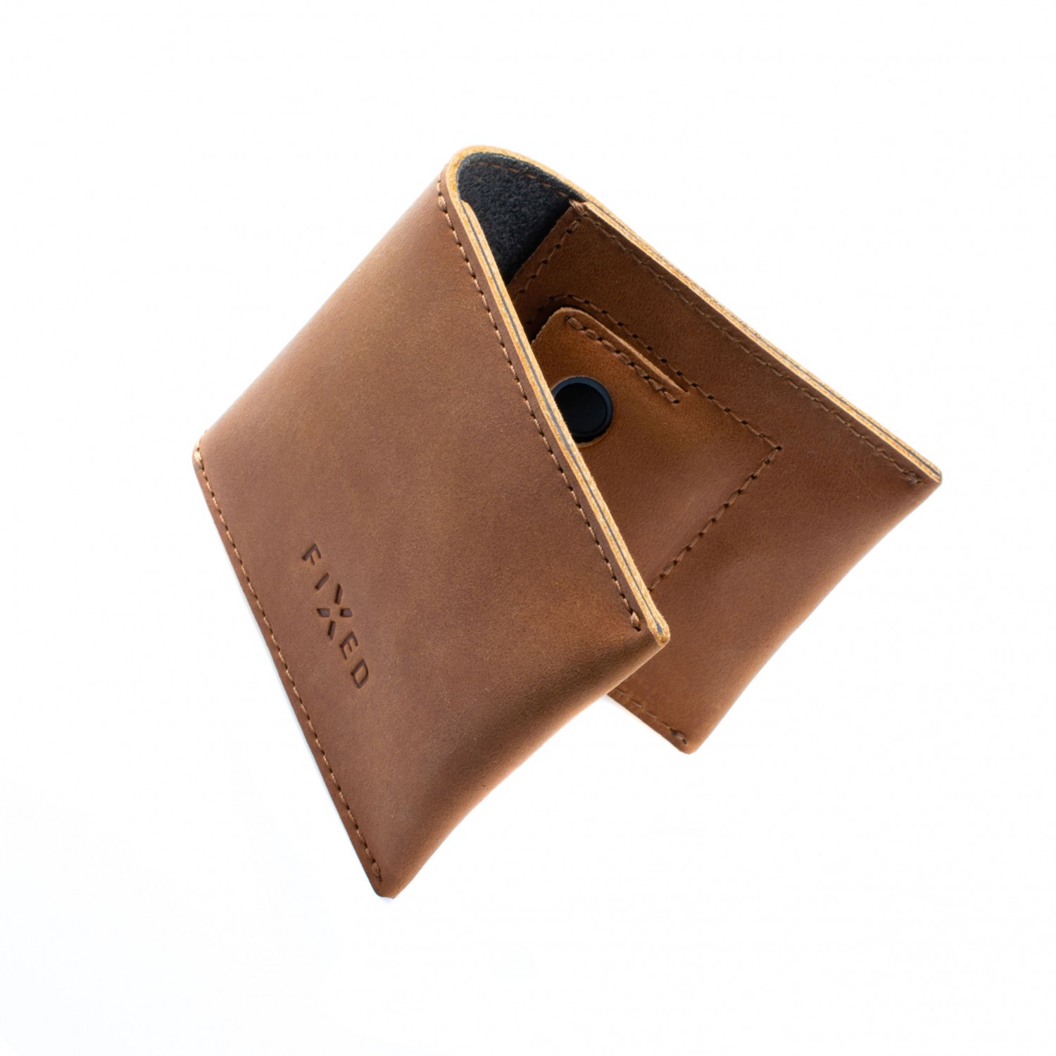 Kožená peňaženka FIXED Smile Wallet sa smart trackerom FIXED Smile PRO, hnedá