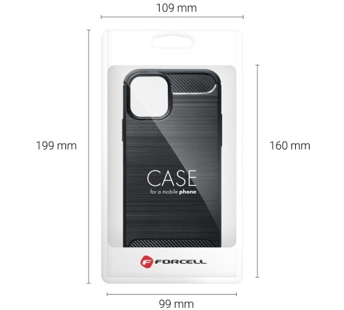 Ochranný kryt Forcella CARBON pre Xiaomi POCO X3, čierna