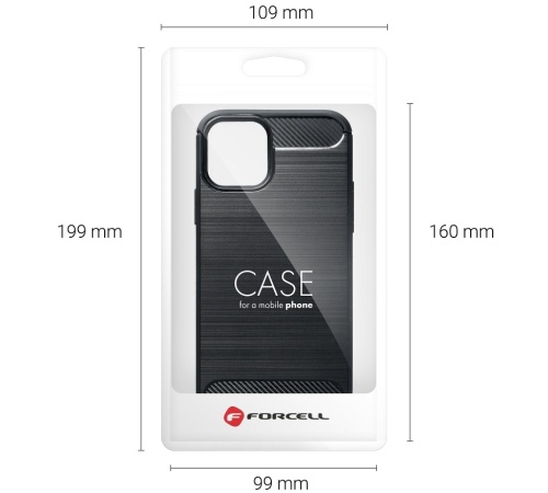 Ochranný kryt Forcella CARBON pre Xiaomi Redmi Note 9S / Note 9 Pro, čierna