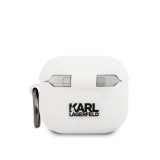 Silikonové pouzdro Karl Lagerfeld Karl Head KLACA3SILKHWH pro Airpods 3, bílá