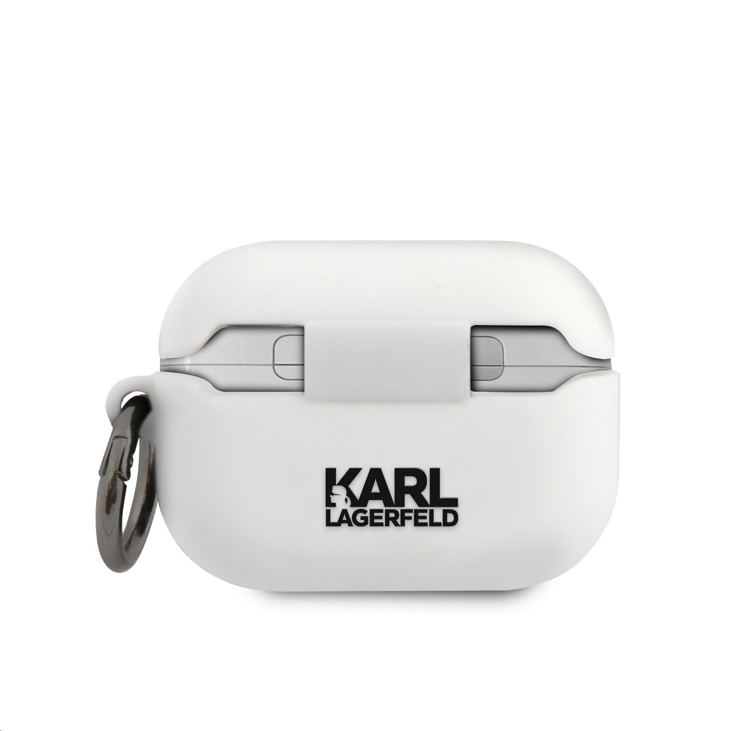 Silikonové pouzdro Karl Lagerfeld Karl Head KLACAPSILGLWH pro Airpods Pro, bílá