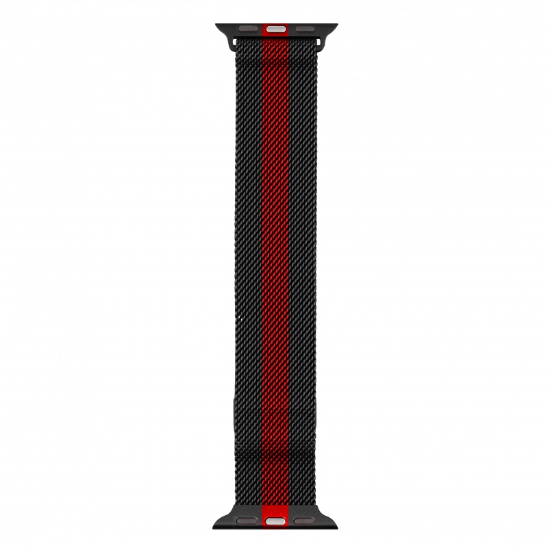 Kovový řemínek COTEetCI Stainless Steel Magnet Band pro Apple Watch 38/40mm, černá/červená