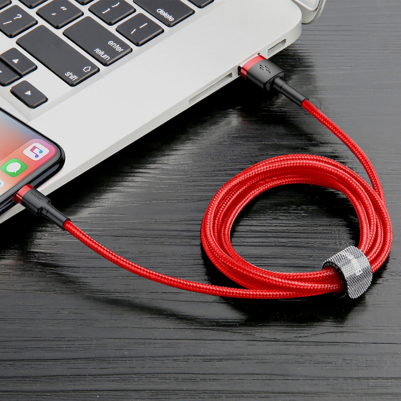 Datový kabel Baseus Cafule Cable USB pro Lightning 1.5A 2M, červená
