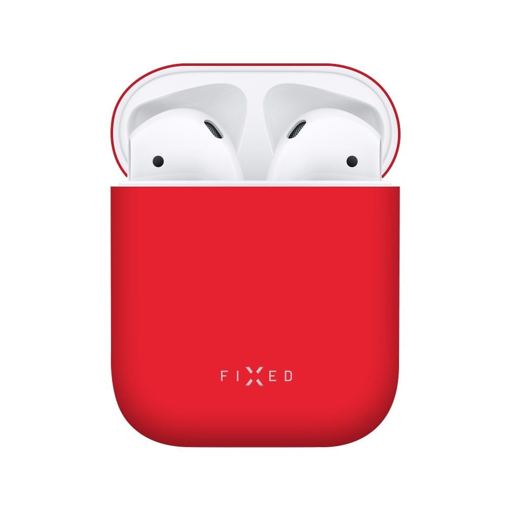 Ultratenké silikonové pouzdro FIXED Silky pro Apple Airpods, červená