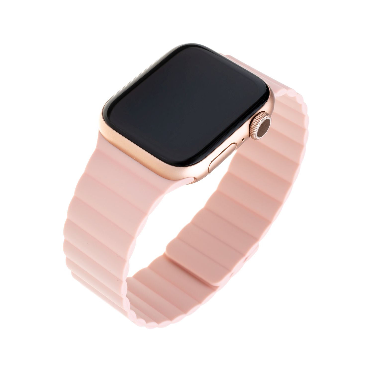 Silikonový řemínek FIXED Magnetic Strap s magnetickým zapínáním pro Apple Watch 42 mm/44 mm, růžový