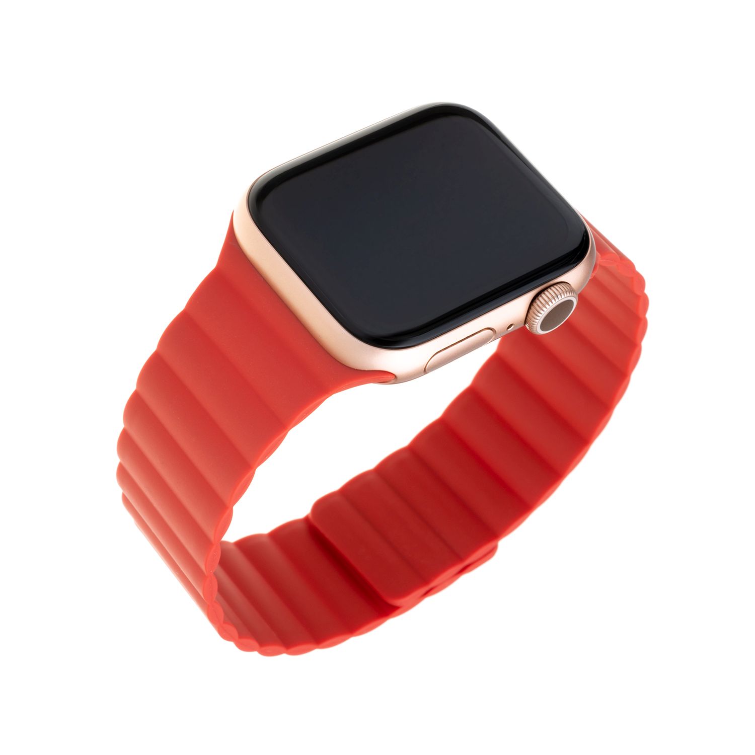Silikonový řemínek FIXED Magnetic Strap s magnetickým zapínáním pro Apple Watch 42 mm/44 mm, červená