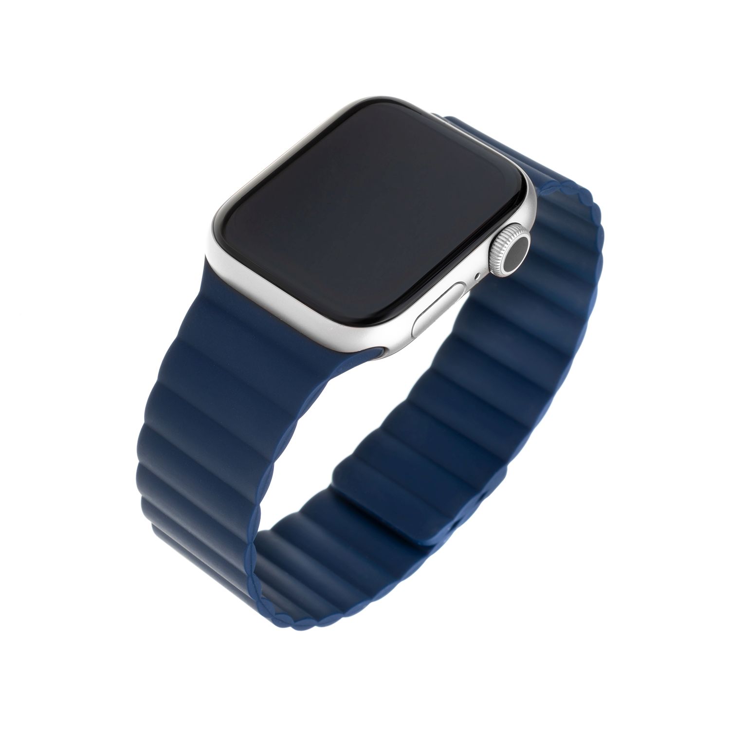 Silikonový řemínek FIXED Magnetic Strap s magnetickým zapínáním pro Apple Watch 42 mm/44 mm, modrá