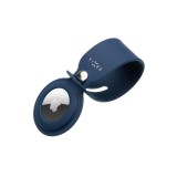 Silikonové pouzdro s popruhem FIXED Silky pro Apple AirTag, modrá