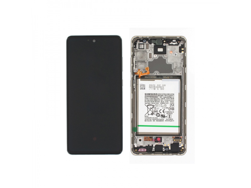 LCD + dotyk + rámček + batérie pre Samsung Galaxy A72 4G, awesome white (Service Pack)