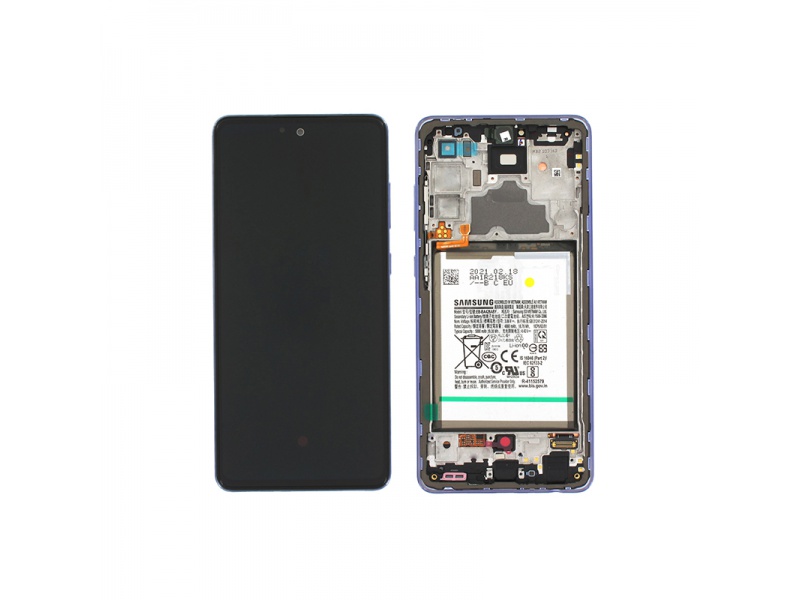 LCD + dotyk + rámček + batérie pre Samsung Galaxy A72 4G, awesome violet (Service Pack)