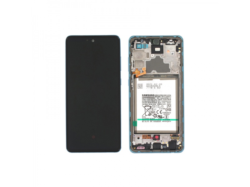 LCD + dotyk + rámček + batérie pre Samsung Galaxy A72 4G, awesome blue (Service Pack)