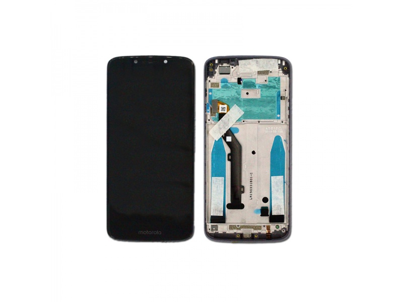 LCD + dotyk + rámček pre Motorola E5, cover black (Service Pack)