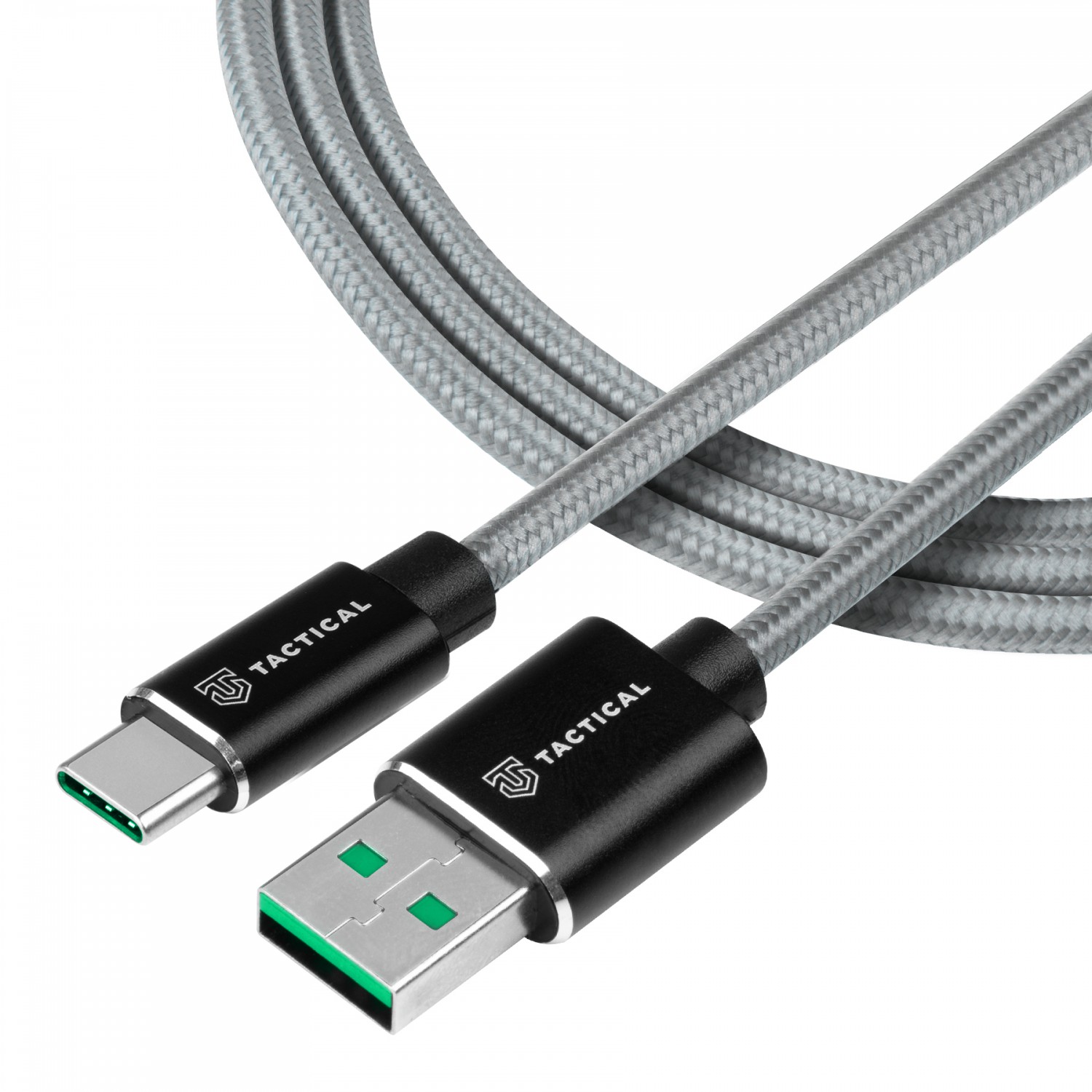 Kabel Tactical Fast Rope Aramid Cable USB-A/USB-C - SuperVOOC 2.0 CHARGE, 1m, šedá