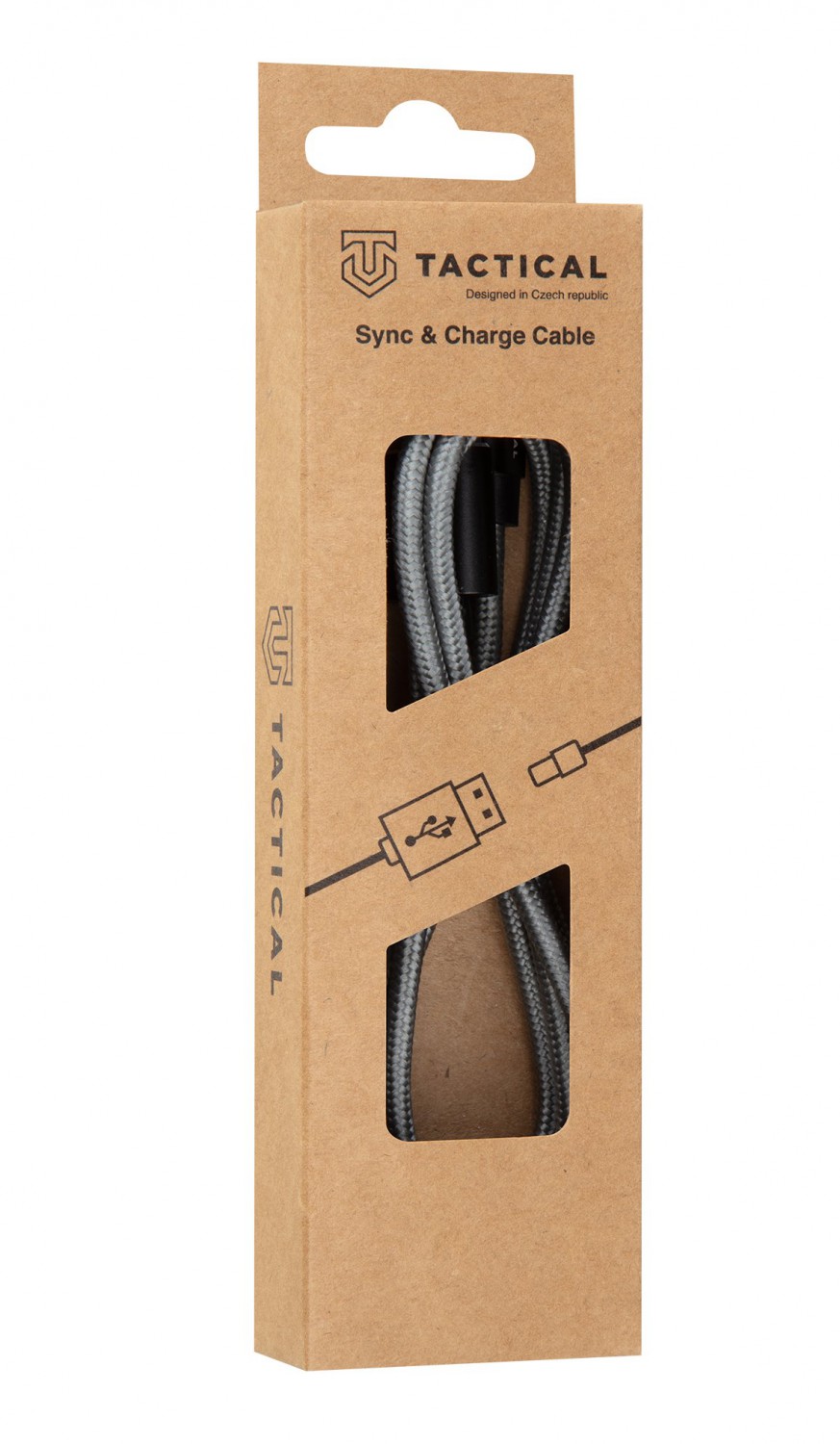 Kabel Tactical Fast Rope Aramid Cable USB-A/USB-C - SuperVOOC 2.0 CHARGE, 1m, šedá