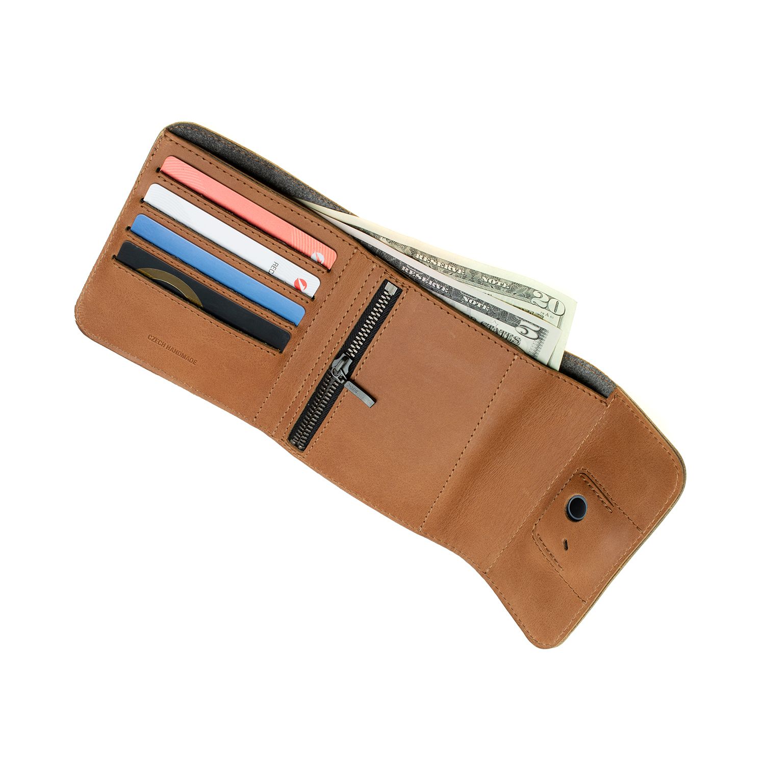 Kožená peněženka FIXED Smile Classic Wallet se smart trackerem FIXED Smile PRO, hnědá