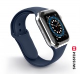 Silikonové pouzdro Swissten pro Apple Watch 42-44 mm, modrá