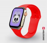 Silikonové pouzdro Swissten pro Apple Watch 42-44mm, červená