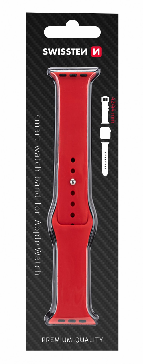 Silikonové pouzdro Swissten pro Apple Watch 42-44mm, červená