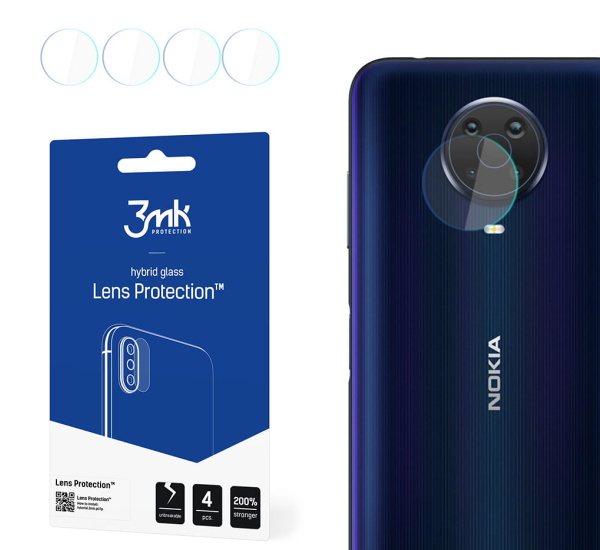 Hybridné sklo 3mk Lens ochrana kamery pre Nokia G20 (4ks)
