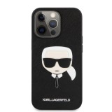 Zadní kryt Karl Lagerfeld PU Saffiano Karl Head KLHCP13LSAKHBK pro Apple iPhone 13 Pro, černá