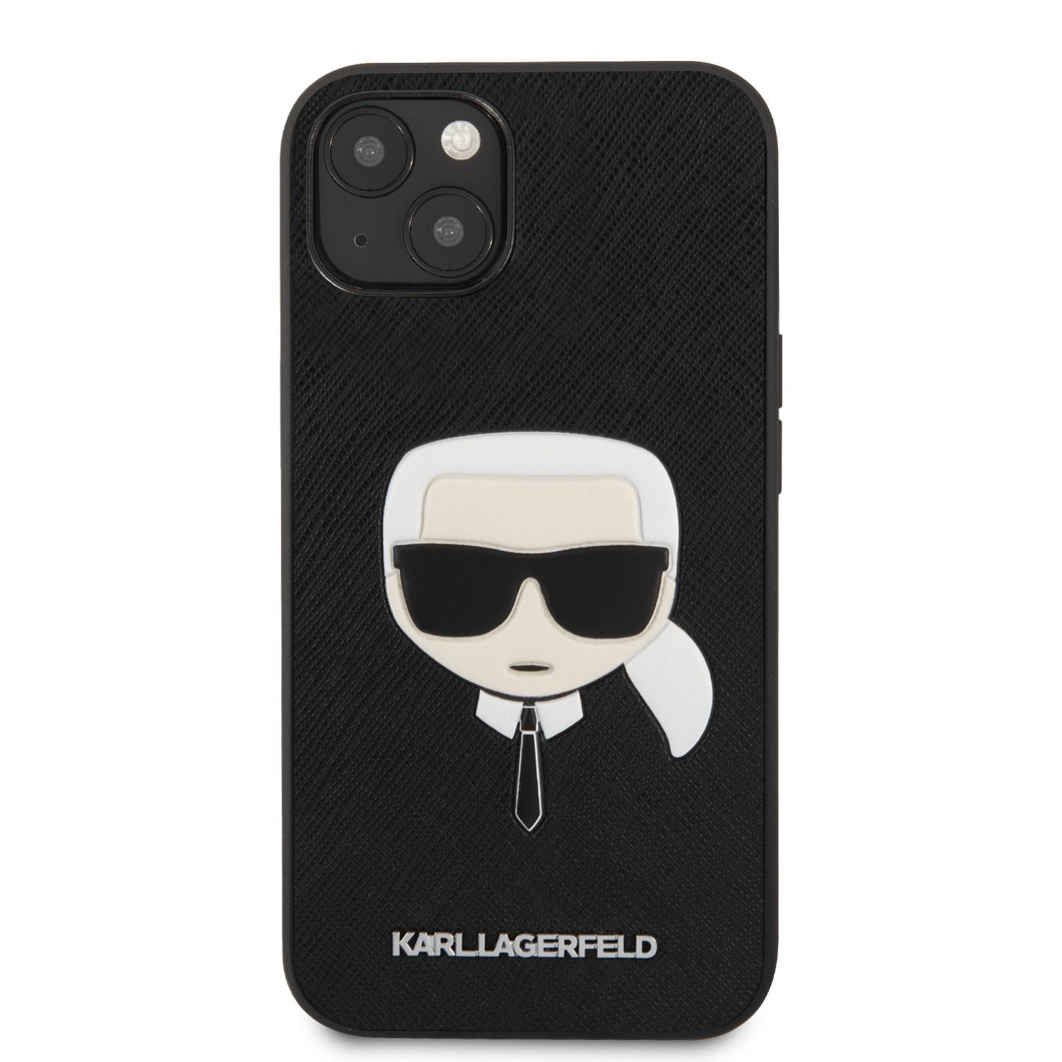 Zadní kryt Karl Lagerfeld PU Saffiano Karl Head KLHCP13MSAKHBK pro Apple iPhone 13, černá