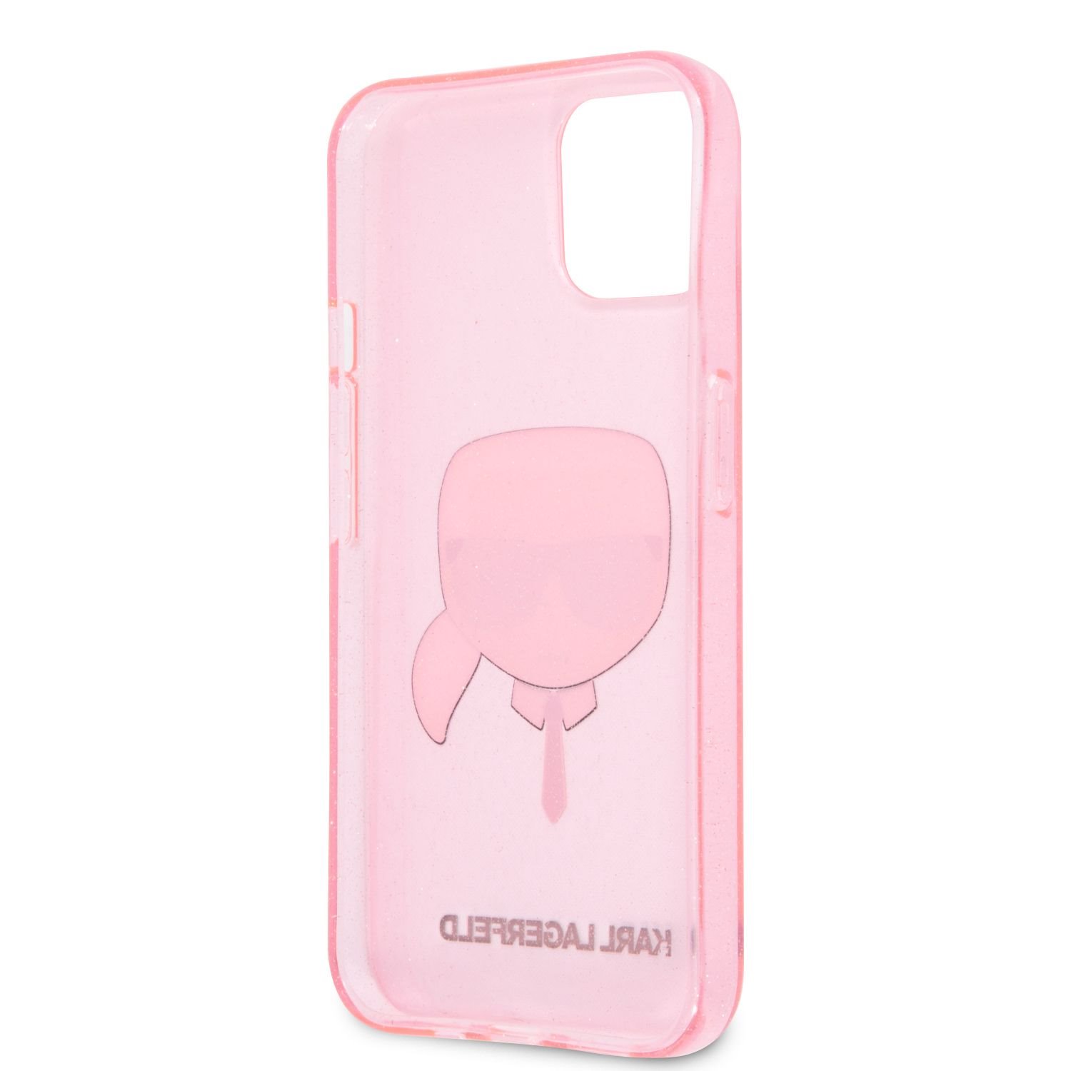Zadní kryt Karl Lagerfeld TPU Full Glitter Karl Head KLHCP13SKHTUGLP pro Apple iPhone 13 mini, růžová