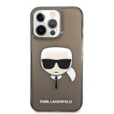 Zadní kyt Karl Lagerfeld TPU Full Glitter Karl Head KLHCP13LKHTUGLB pro Apple iPhone 13 Pro, černá