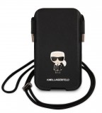 Stylová kapsa Karl Lagerfeld Saffiano Metal Logo PU Pouch LKLHCP12LOPHKMK, černá